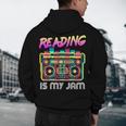Back To School Retro Reading Is My Jam 80s Teacher Boombox Men's Hoodie Back Print, novelty gifts, funny gifts