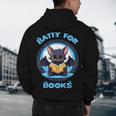 Batty About Books Lover Teacher Librarian Bookish Halloween For Men Women Kids Men's Hoodie Back Print, novelty gifts, funny gifts