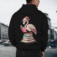 Book Lover Cute Flamingo Reading Teacher Librarian Women Men's Hoodie Back Print, novelty gifts, funny gifts