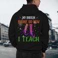 My Broom Broke So Now I Teach Teacher Witch Halloween Men's Hoodie Back Print, novelty gifts, funny gifts