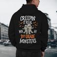 Creepin It Real With My 1st Grade Monsters Halloween Teacher Men's Hoodie Back Print, novelty gifts, funny gifts