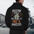 Creepin It Real Pre-K Monsters Halloween Preschool Teacher Men's Hoodie Back Print, novelty gifts, funny gifts