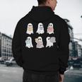 Cute Boo Ghost Reading Books Halloween Librarian Teacher Kid Men's Hoodie Back Print, novelty gifts, funny gifts