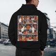 Cute Ghost Book Reading Books Lover Spooky Teacher Halloween Men's Hoodie Back Print, novelty gifts, funny gifts