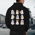 Cute Ghost Reading Books Teacher Halloween Reading Men Women Kids Men's Hoodie Back Print, novelty gifts, funny gifts