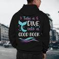 Cute Mermaid Librarian Teacher Dive Into A Good Book Reading Men's Hoodie Back Print, novelty gifts, funny gifts Cute Mermaid Librarian Teacher Dive Into A Good Book Reading Men's Hoodie Back Print, novelty gifts, funny gifts
