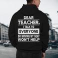 Dear Teacher i Talk To Everyone Funny Back To School Men's Hoodie Back Print, novelty gifts, funny gifts