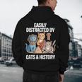 Easily Distracted By Cats & History Teacher Women Men Men's Hoodie Back Print, novelty gifts, funny gifts