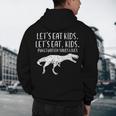 Lets Eat Kids Punctuation Saves Lives Dino Teacher Men Men's Hoodie Back Print, novelty gifts, funny gifts