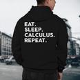 Eat Sleep Calculus Repeat Mathematics Math Teacher Men's Hoodie Back Print, novelty gifts, funny gifts