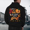Lets Fall In Love With PE Teacher Thanksgiving Men's Hoodie Back Print, novelty gifts, funny gifts