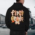 First Grade Fall Floral Coquette Bow Teachers Students Men's Hoodie Back Print, novelty gifts, funny gifts