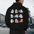 Ghost Reading Teacher Halloween Librarian Book Lover School Men's Hoodie Back Print, novelty gifts, funny gifts Ghost Reading Teacher Halloween Librarian Book Lover School Men's Hoodie Back Print, novelty gifts, funny gifts