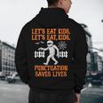 Halloween Lets Eat Kids Punctuation Teacher Men's Hoodie Back Print, novelty gifts, funny gifts