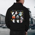 Halloween Music Teacher Ghost Playing Musical Instruments Men's Hoodie Back Print, novelty gifts, funny gifts