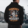 Halloween Skeleton Teacher Phonemes Graphemes Caffeine Lover Men's Hoodie Back Print, novelty gifts, funny gifts
