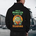 Halloween Teacher Librarian Monster Reading Books Men Women Kids Men's Hoodie Back Print, novelty gifts, funny gifts