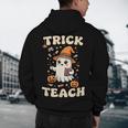 Halloween Teacher Shirts Women School Trick Or Teach Groovy Men's Hoodie Back Print, novelty gifts, funny gifts