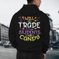 Halloween Teacher Will Trade Students For Candy Women Men Men's Hoodie Back Print, novelty gifts, funny gifts