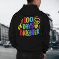 Happy 100th Day Of School 100 Days Brighter Girls Teacher Men's Hoodie Back Print, novelty gifts, funny gifts