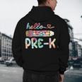 Hello Pre-K Pencil Teacher Student Tie Dye Men's Hoodie Back Print, novelty gifts, funny gifts