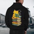 Kawaii Cats Lover Coffee Books Teacher Librarian Cat Men's Hoodie Back Print, novelty gifts, funny gifts