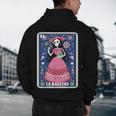 La Maestra Halloween Mexican Bingo Card Teacher Lottery Card Men's Hoodie Back Print, novelty gifts, funny gifts
