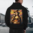Mona Lisa Pumpkin Halloween Art Teacher Witchy Women Kids Men's Hoodie Back Print, novelty gifts, funny gifts