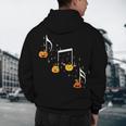 Music Note Pumpkin Fall Music Teacher Halloween Costume Men's Hoodie Back Print, novelty gifts, funny gifts
