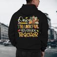 One Thankful 4th Grade Teacher Turkey Leopard Thanksgiving Men's Hoodie Back Print, novelty gifts, funny gifts