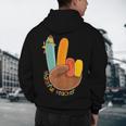 One Thankful Teacher Thanksgiving Turkey Peace Hand Sign Men's Hoodie Back Print, novelty gifts, funny gifts One Thankful Teacher Thanksgiving Turkey Peace Hand Sign Men's Hoodie Back Print, novelty gifts, funny gifts