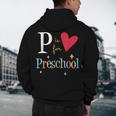 P Is For Preschool Teacher Student Back To School Men's Hoodie Back Print, novelty gifts, funny gifts