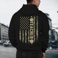 Patriotic Teacher American Flag Camouflage 4th Of July Camo Men's Hoodie Back Print, novelty gifts, funny gifts