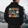 Peace Love Books Bookworm Librarian Reading Teacher Groovy Men's Hoodie Back Print, novelty gifts, funny gifts Peace Love Books Bookworm Librarian Reading Teacher Groovy Men's Hoodie Back Print, novelty gifts, funny gifts