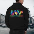 Peace Love Physical Education Tie Dye Sports PE Teacher Men's Hoodie Back Print, novelty gifts, funny gifts