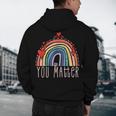 Pretty YOU MATTER Rainbow Positive Message Teachers Kids Men's Hoodie Back Print, novelty gifts, funny gifts