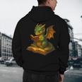 Reading Dragon Shirt For Bookish Teacher Librarian Bookworm Men's Hoodie Back Print, novelty gifts, funny gifts