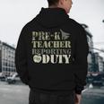 Retro Back To School Women Old Camo Pre-K Teacher Men's Hoodie Back Print, novelty gifts, funny gifts
