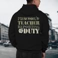 Retro Back To School Women Old Camo Preschool Teacher Men's Hoodie Back Print, novelty gifts, funny gifts