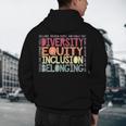 Retro Diversity Equity Inclusion Belonging DEIB Teacher Men's Hoodie Back Print, novelty gifts, funny gifts