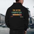 Retro Old-School Computer Pencil Tech Teacher Men's Hoodie Back Print, novelty gifts, funny gifts