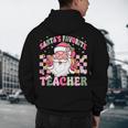 Santa's Favorite Teacher Groovy Christmas Teacher Boys Girls Men's Hoodie Back Print, novelty gifts, funny gifts