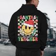Santas Favorite Teacher Retro Groovy Smile Face Christmas Men's Hoodie Back Print, novelty gifts, funny gifts