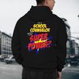 School Counselor Teacher Superhero Superpower Comic Book Men's Hoodie Back Print, novelty gifts, funny gifts