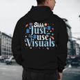 Shhh Just Use Visuals SPED Special Education Teacher Men Women Men's Hoodie Back Print, novelty gifts, funny gifts