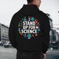 Stand Up For Science STEM Advocacy Pro Scientific Teacher Men's Hoodie Back Print, novelty gifts, funny gifts