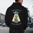 Teacher Alien Books UFO Reading Take Me To Your Reader Men's Hoodie Back Print, novelty gifts, funny gifts