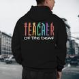 Teacher Of The Deaf ASL Teacher & Deaf Awareness Men's Hoodie Back Print, novelty gifts, funny gifts