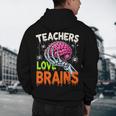 Teachers Love Brains Halloween 2025 Skeleton Costume Men's Hoodie Back Print, novelty gifts, funny gifts