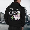 Teachers Testing Day Test Day No Prob Llama Teacher Men's Hoodie Back Print, novelty gifts, funny gifts